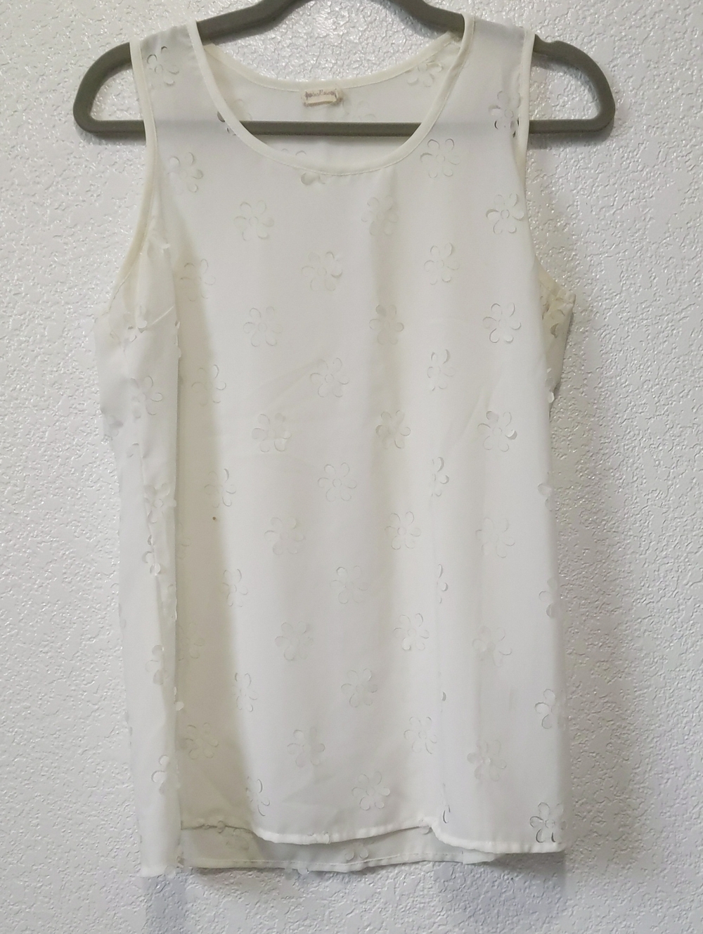 Sleeveless Cream Floral Tank Top